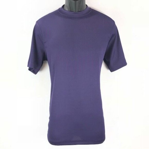 LOG-IN UOMO Men's T-shirt V-Neck Purple Ribbed Patten Short Sleeves Sizes S - M - Picture 1 of 3